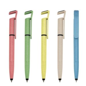 15024-Caneta Fibra de Bambu Touch com Suporte Ecológica