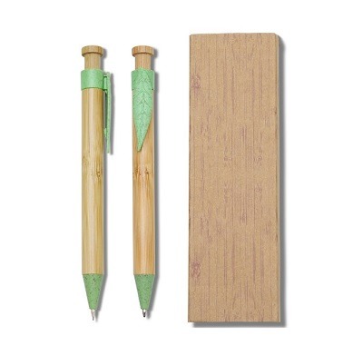 15020-Conjunto Caneta e Lapiseira Bambu