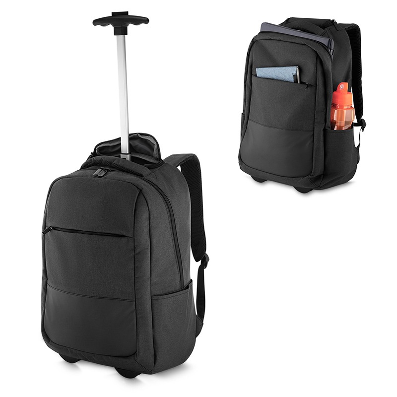 90090-Mochila em Poliéster com alça retrátil e rodinhas