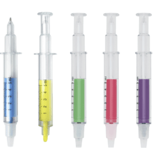 1201-Caneta plástica em formato de seringa