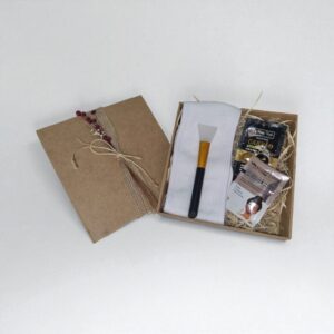 32080-Kit skin care com pincel de silicone e flores secas