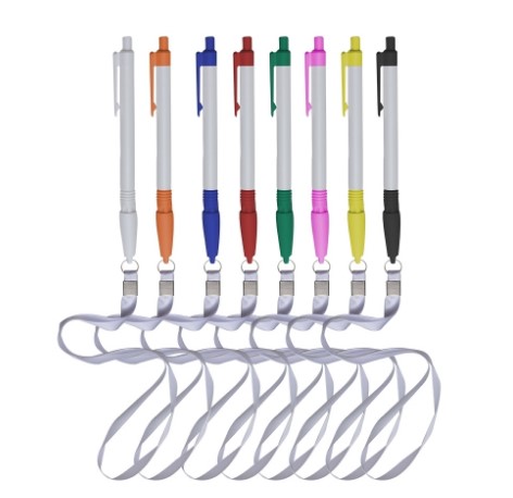 10176-Caneta Plástica com Cordão