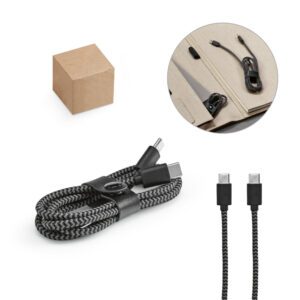 47148-Cabo USB-C de carregamento rápido em PET 100% reciclado (100% rPET)