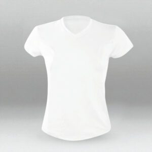 54735-Camiseta Baby Look Gola V S/ Cobre